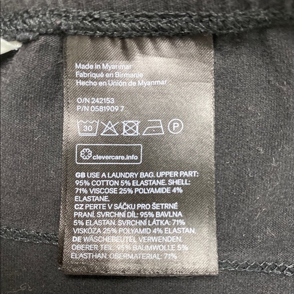 H&M Over The Bump Trouser Jersey Pant Medium Large Black - Picture 5 of 13